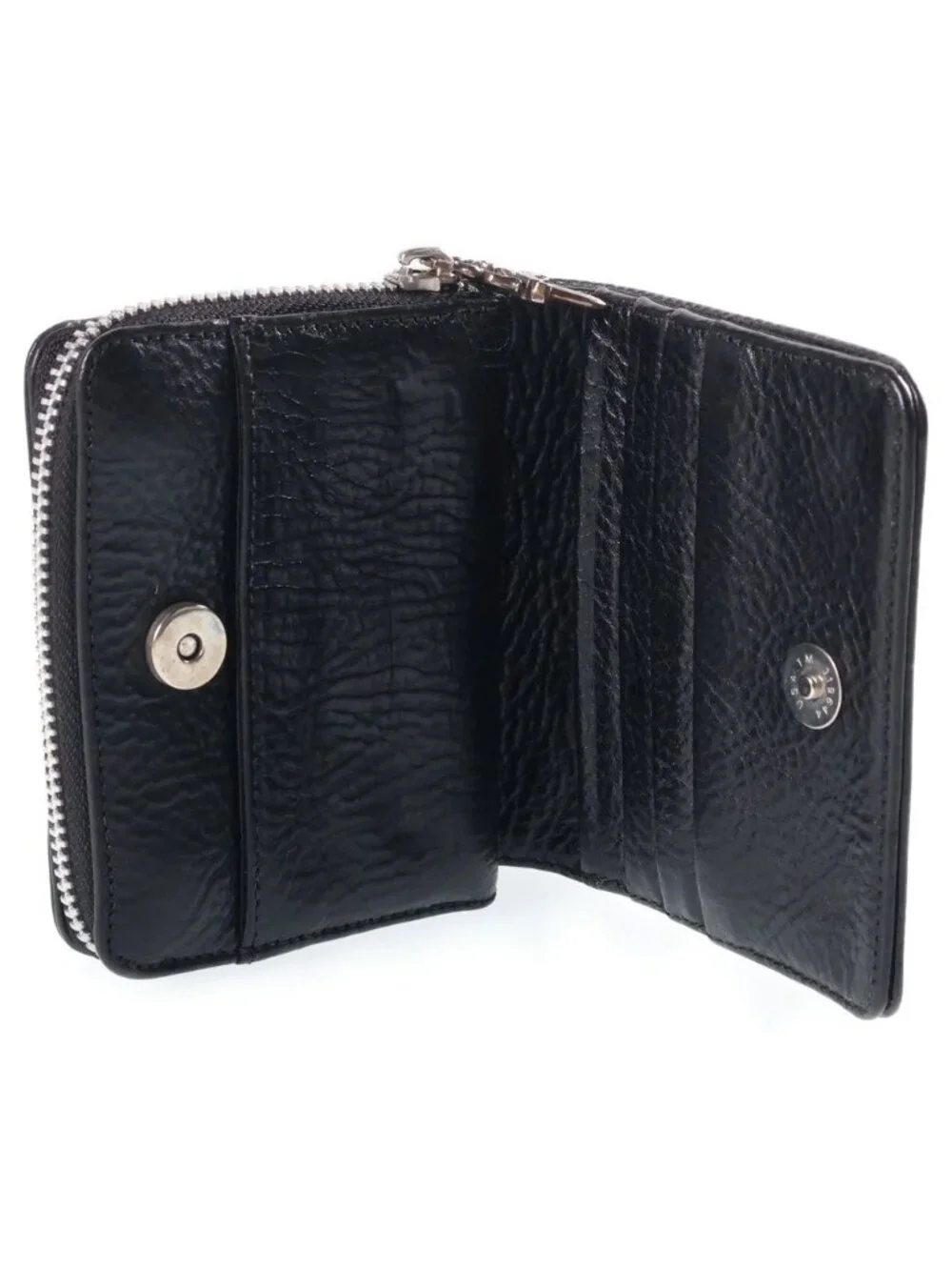 Chrome Hearts SQ Zip Bill Square Zip Building Leather Wallet Black